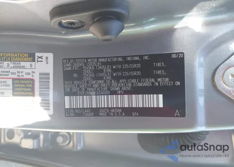 2020 Toyota Highlander Platinum from USA, damaged, VIN 5TDFZRBH2LS036099